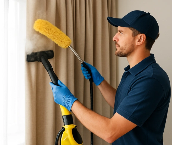 Trusted drapes cleaning technician Matty Curtain Cleaning samford QLD