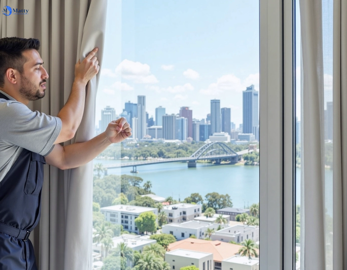 Professional curtain steam cleaning service samford QLD by Matty Curtain Cleaning